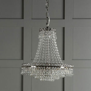 Laura Ashley Enid Grand 5 Light Chandelier Polished Nickel & Cut Glass LA3718230-Q