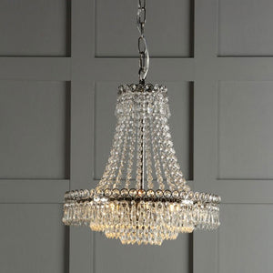 Laura Ashley Enid Grand 5 Light Chandelier Polished Nickel & Cut Glass LA3718230-Q