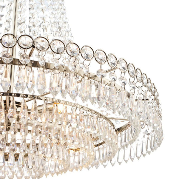 Laura Ashley Enid Grand 5 Light Chandelier Polished Nickel & Cut Glass LA3718230-Q