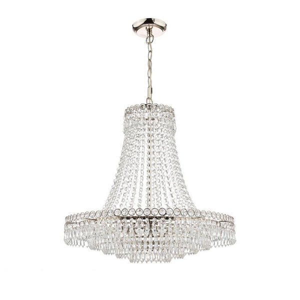 Laura Ashley Enid Grand 5 Light Chandelier Polished Nickel & Cut Glass LA3718230-Q