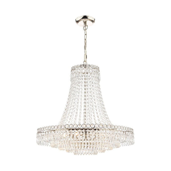 Laura Ashley Enid Grand 5 Light Chandelier Polished Nickel & Cut Glass LA3718230-Q