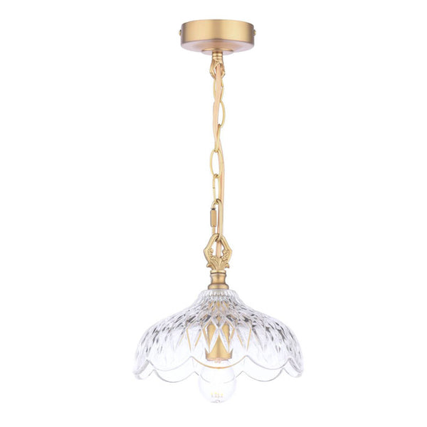 Laura Ashley Eversden Single Pendant in Antique Brass & Crystal LA3756652-Q