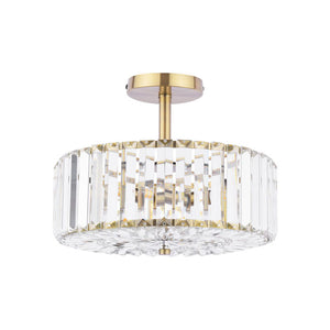Laura Ashley Fernhurst 3 Light Semi-Flush Crystal and Antique Brass LA3756455-Q