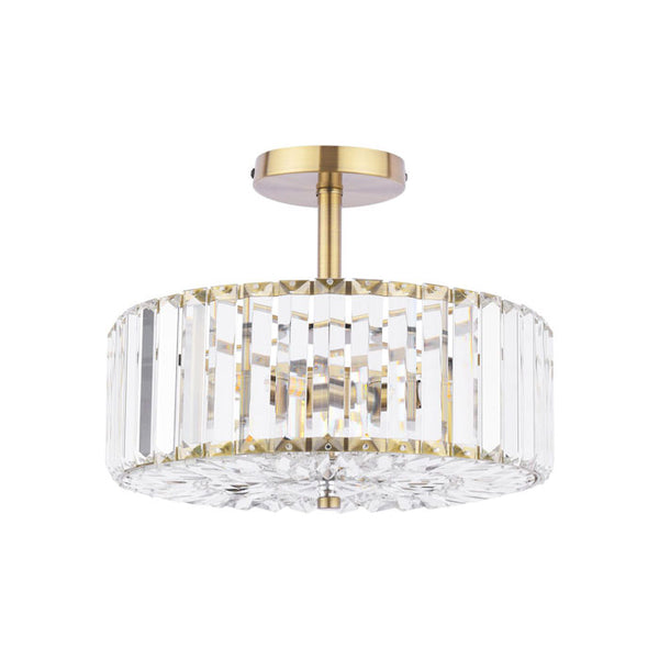 Laura Ashley Fernhurst 3 Light Semi-Flush Crystal and Antique Brass LA3756455-Q