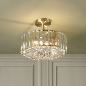 Laura Ashley Fernhurst 3 Light Semi-Flush Crystal and Antique Brass LA3756455-Q