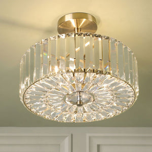 Laura Ashley Fernhurst 3 Light Semi-Flush Crystal and Antique Brass LA3756455-Q