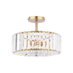 Laura Ashley Fernhurst 3 Light Semi-Flush Crystal and Antique Brass LA3756455-Q
