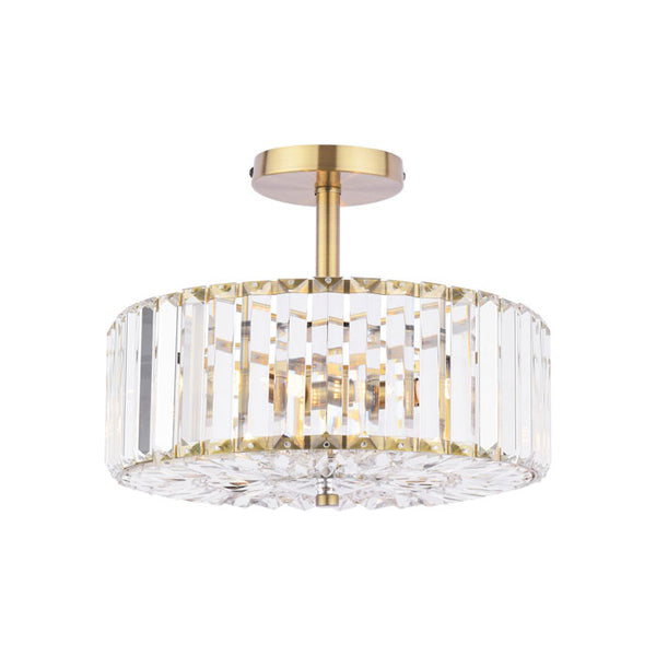 Laura Ashley Fernhurst 3 Light Semi-Flush Crystal and Antique Brass LA3756455-Q