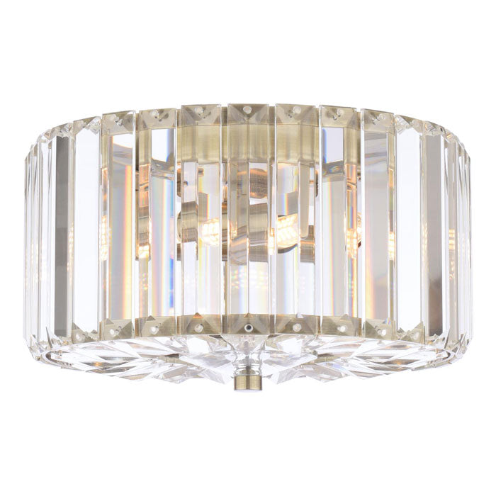 Laura Ashley Fernhurst Small 3 Light Flush Crystal & Antique Brass LA3756657-Q
