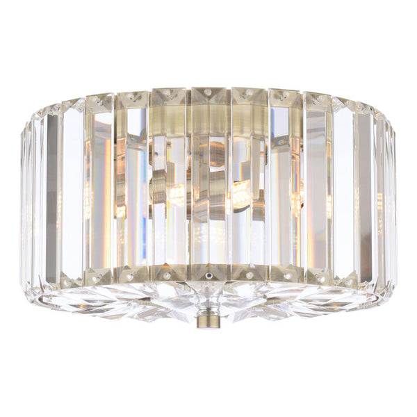 Laura Ashley Fernhurst Small 3 Light Flush Crystal & Antique Brass LA3756657-Q