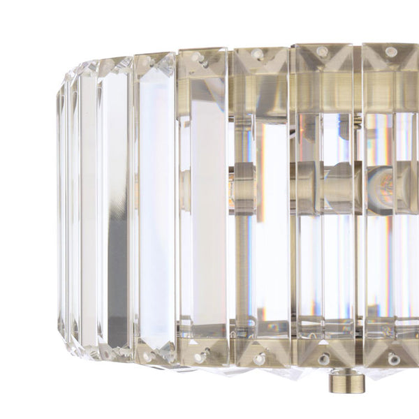 Laura Ashley Fernhurst Small 3 Light Flush Crystal & Antique Brass LA3756657-Q