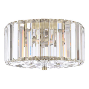 Laura Ashley Fernhurst Small 3 Light Flush Crystal & Antique Brass LA3756657-Q