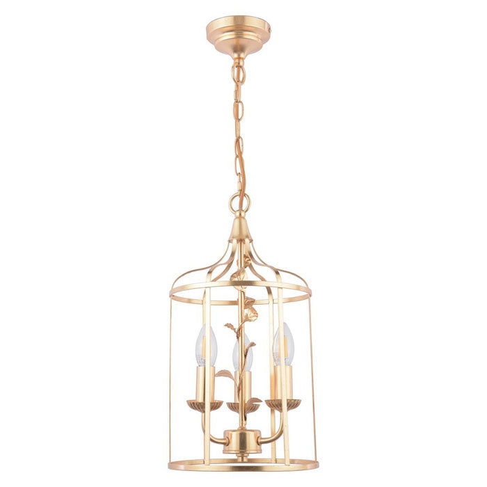 Laura Ashley Halton 3 Light Pendant Distressed Gold Leaf LA3756509-Q