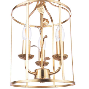Laura Ashley Halton 3 Light Pendant Distressed Gold Leaf LA3756509-Q