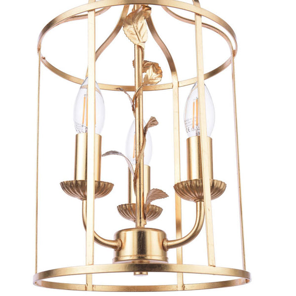 Laura Ashley Halton 3 Light Pendant Distressed Gold Leaf LA3756509-Q