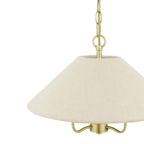 Laura Ashley Harland 3 Light Pendant Matt Antique Brass with Natural Linen Shade LA3756724-Q