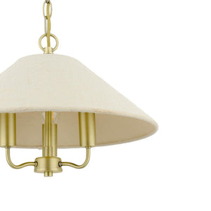 Laura Ashley Harland 3 Light Pendant Matt Antique Brass with Natural Linen Shade LA3756724-Q