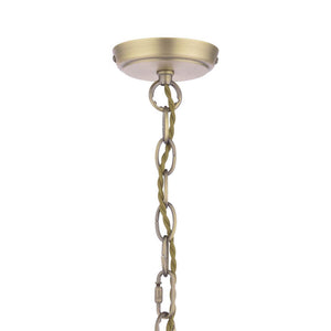 Laura Ashley Hilcote 5 Light Armed Pendant Matt Antique Brass & Glass LA3756650-Q