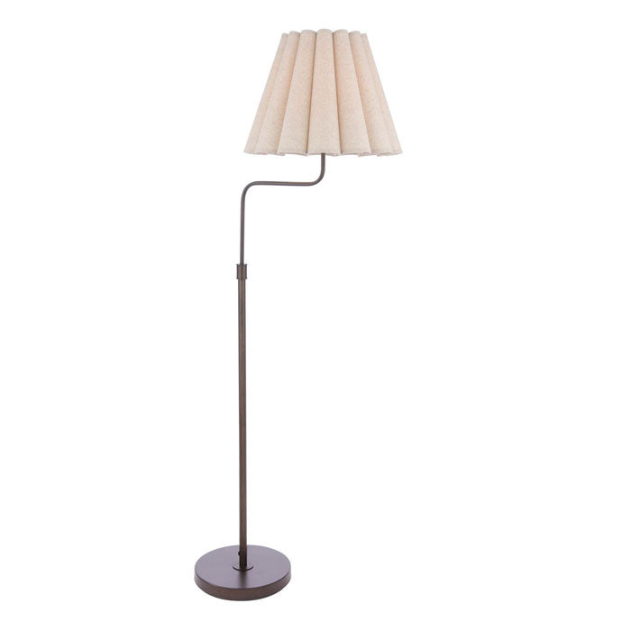 Laura Ashley Holwell Floor Lamp Antique Bronze with Natural Linen Shade LA3756645-Q