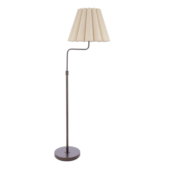 Laura Ashley Holwell Floor Lamp Antique Bronze with Natural Linen Shade LA3756645-Q