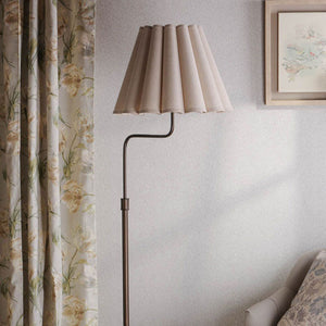 Laura Ashley Holwell Floor Lamp Antique Bronze with Natural Linen Shade LA3756645-Q