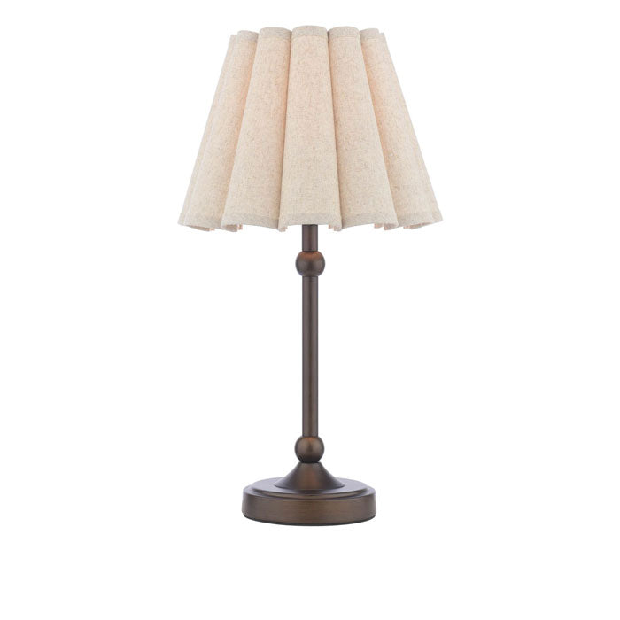 Laura Ashley Holwell Table Lamp Antique Bronze with Natural Linen Shade LA3756644-Q