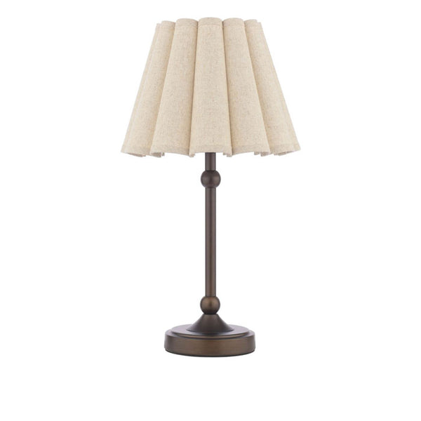 Laura Ashley Holwell Table Lamp Antique Bronze with Natural Linen Shade LA3756644-Q