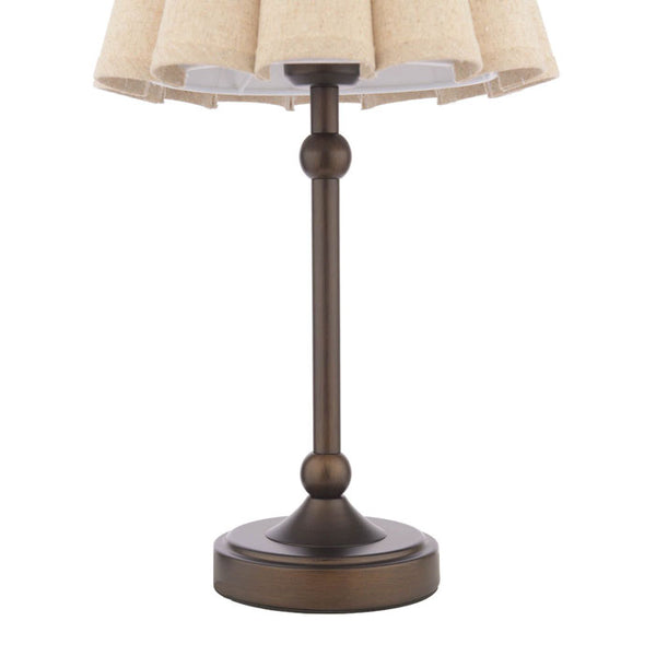 Laura Ashley Holwell Table Lamp Antique Bronze with Natural Linen Shade LA3756644-Q