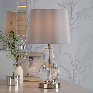 Laura Ashley Humby Touch Table Lamp Crystal & Polished Nickel With Shade LA3756244-Q
