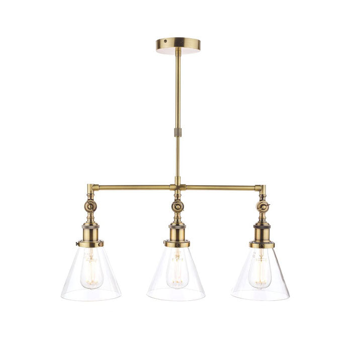 Laura Ashley Isaac 3 Light Bar Pendant in Antique Brass LA3688629-Q