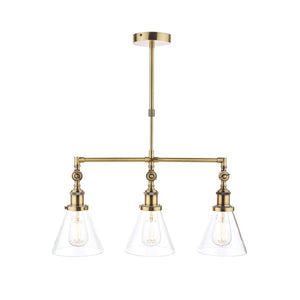 Laura Ashley Isaac 3 Light Bar Pendant in Antique Brass LA3688629-Q