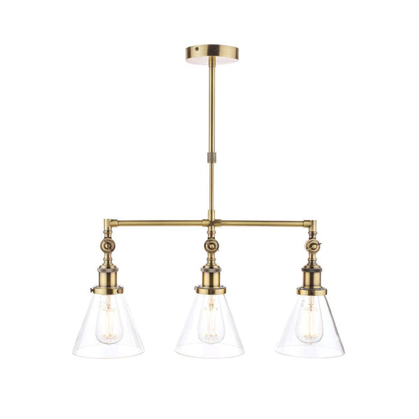 Laura Ashley Isaac 3 Light Bar Pendant in Antique Brass LA3688629-Q