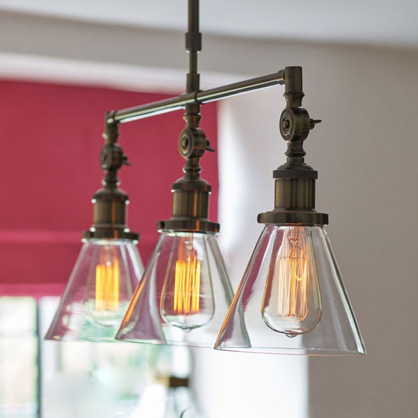 Laura Ashley Isaac 3 Light Bar Pendant in Antique Brass LA3688629-Q
