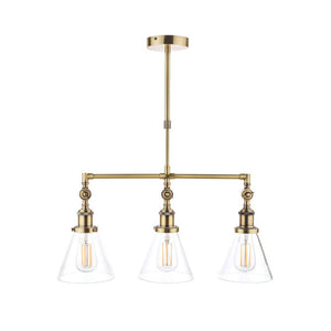 Laura Ashley Isaac 3 Light Bar Pendant in Antique Brass LA3688629-Q