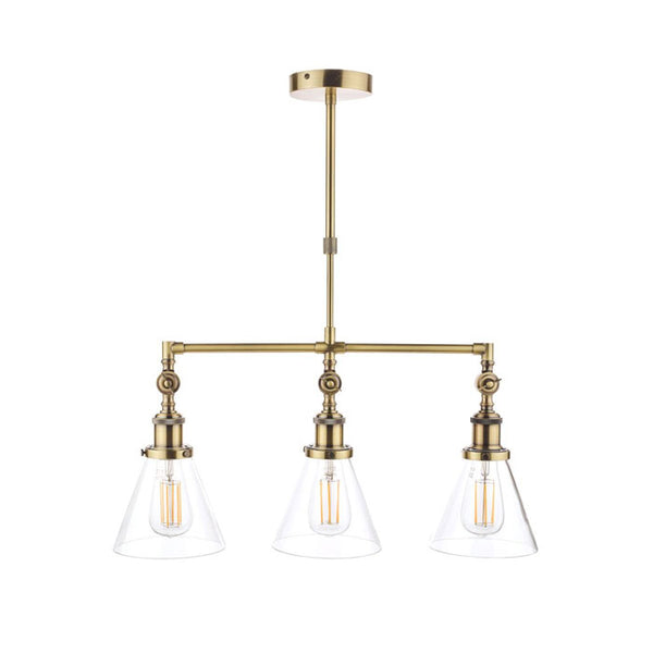 Laura Ashley Isaac 3 Light Bar Pendant in Antique Brass LA3688629-Q