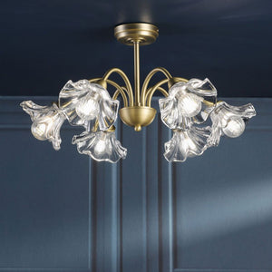 Laura Ashley Kerswell 6 Light Semi-Flush Matt Antique Brass and Glass LA3756582-Q