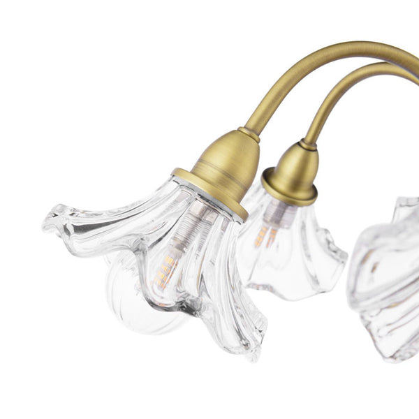 Laura Ashley Kerswell 6 Light Semi-Flush Matt Antique Brass and Glass LA3756582-Q