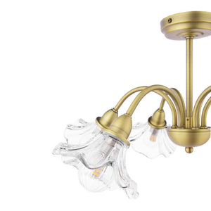 Laura Ashley Kerswell 6 Light Semi-Flush Matt Antique Brass and Glass LA3756582-Q