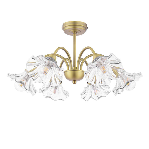 Laura Ashley Kerswell 6 Light Semi-Flush Matt Antique Brass and Glass LA3756582-Q