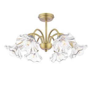 Laura Ashley Kerswell 6 Light Semi-Flush Matt Antique Brass and Glass LA3756582-Q