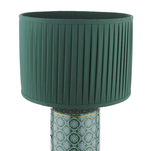 Laura Ashley Knipton Table Lamp Green Ceramic and Antique Brass with Shade LA3756699-Q