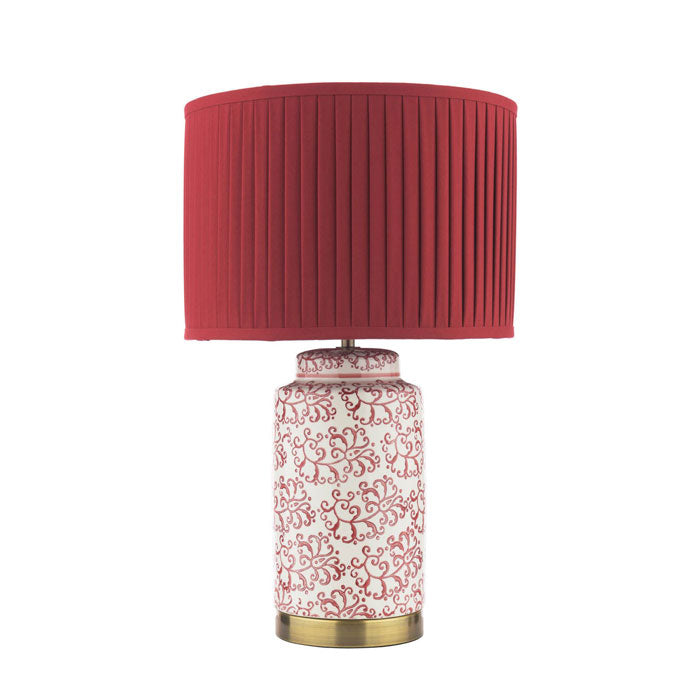Laura Ashley Knipton Table Lamp Red Ceramic & Antique Brass with Shade LA3756700-Q