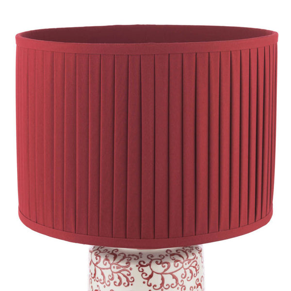 Laura Ashley Knipton Table Lamp Red Ceramic & Antique Brass with Shade LA3756700-Q