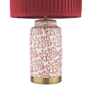 Laura Ashley Knipton Table Lamp Red Ceramic & Antique Brass with Shade LA3756700-Q