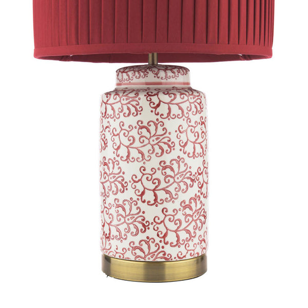 Laura Ashley Knipton Table Lamp Red Ceramic & Antique Brass with Shade LA3756700-Q