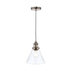 Laura Ashley Isaac Pendant Satin Nickel Glass LA3727729-Q