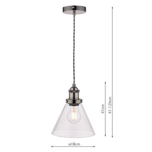 Laura Ashley Isaac Pendant Satin Nickel Glass LA3727729-Q