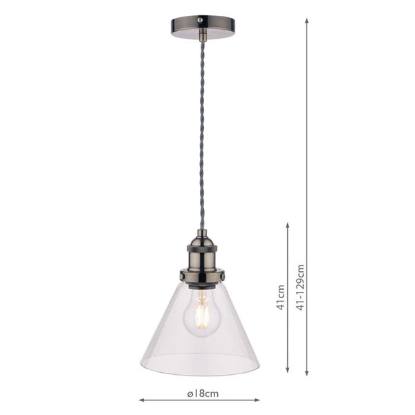 Laura Ashley Isaac Pendant Satin Nickel Glass LA3727729-Q