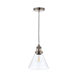 Laura Ashley Isaac Pendant Satin Nickel Glass LA3727729-Q