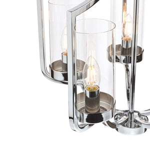 Laura Ashley Joseph 5 Light Chandelier Polished Chrome Glass LA3732578-Q